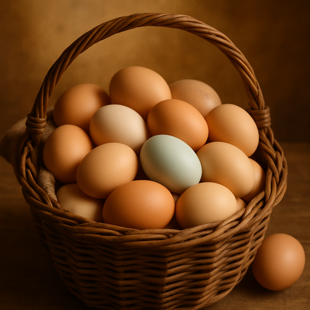 Fresh eggs from happy mobile chickens